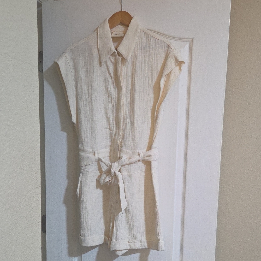 Beige Enzo Romper Cream Sleeveless - Easy Clothes
